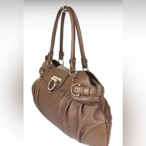 Salvatore Ferragamo Marissa Gancini handbag AB-21 5370 leather brown silver HW